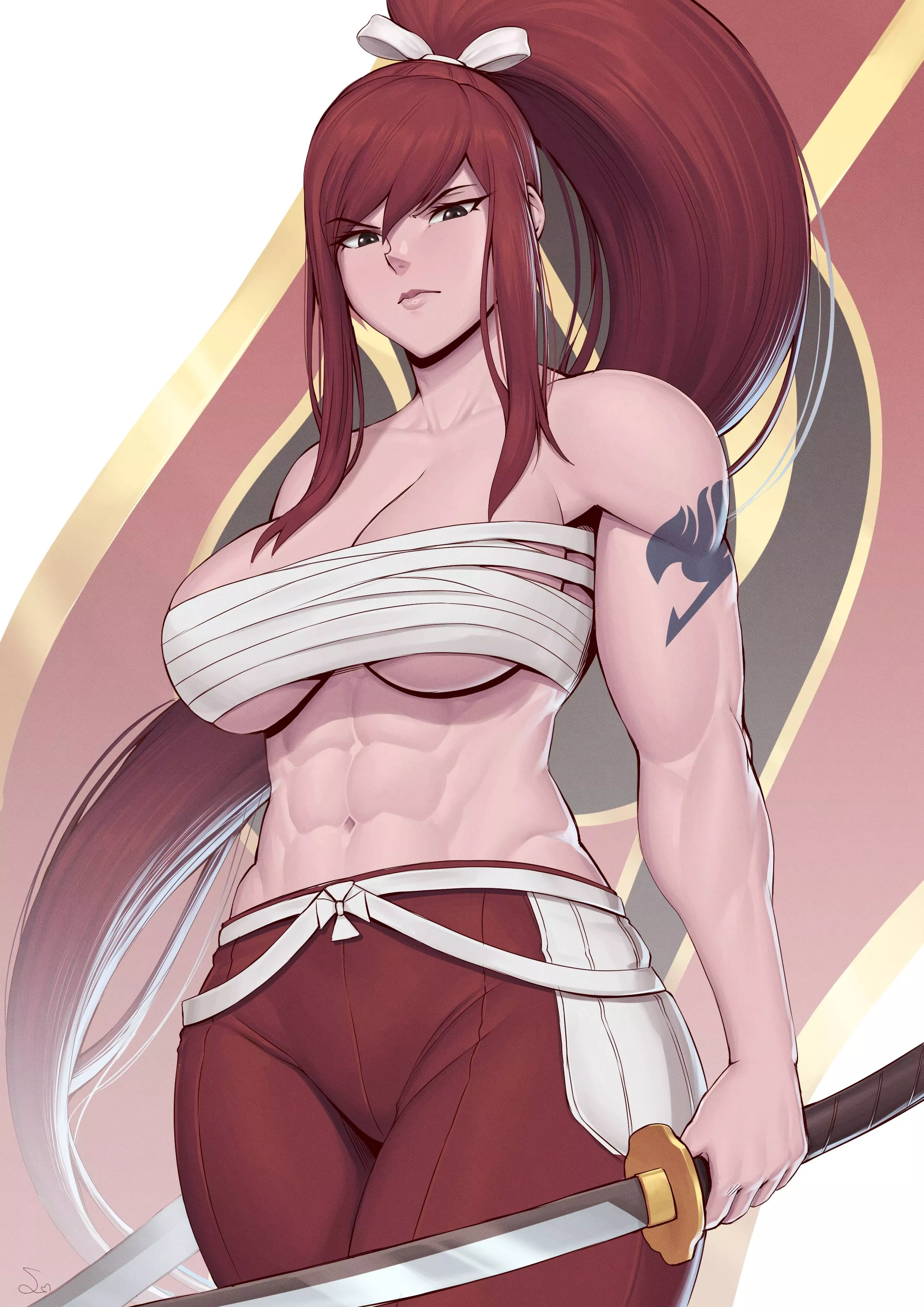 Muscular Erza Scarlet [Artist: SpeedL00ver]