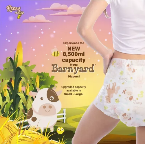 Rearz has a new mega barnyard diaper with 8500ml capacity. That's 2.2 gallons 🤣