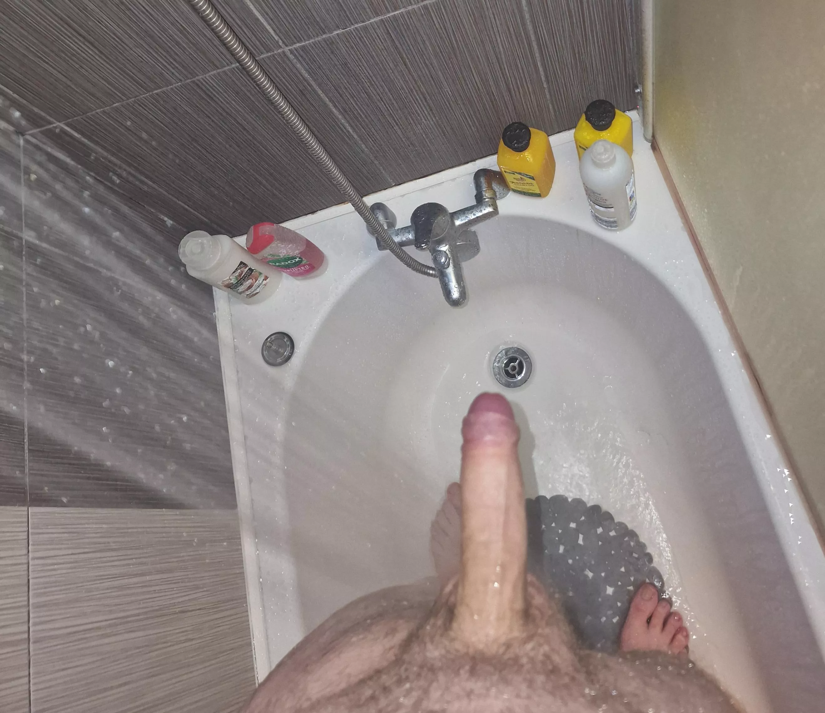 showering my hard cock just for you
