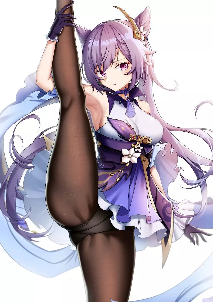 Showing off her flexible body