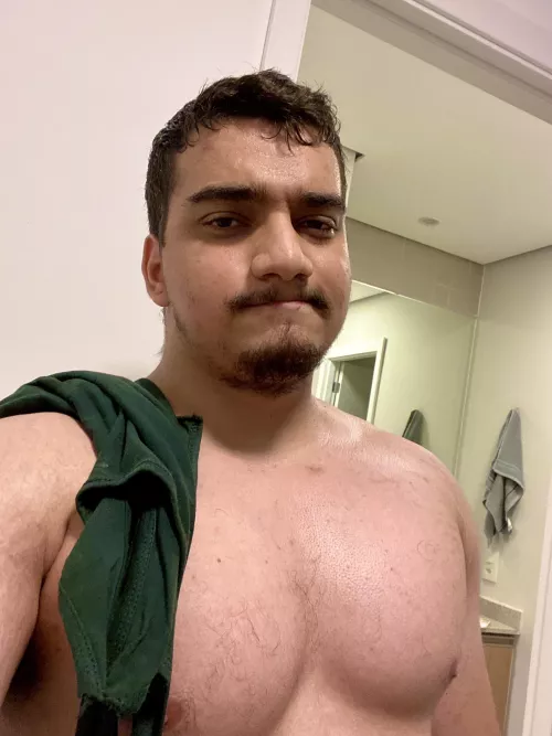 Sweaty and messy hair. π