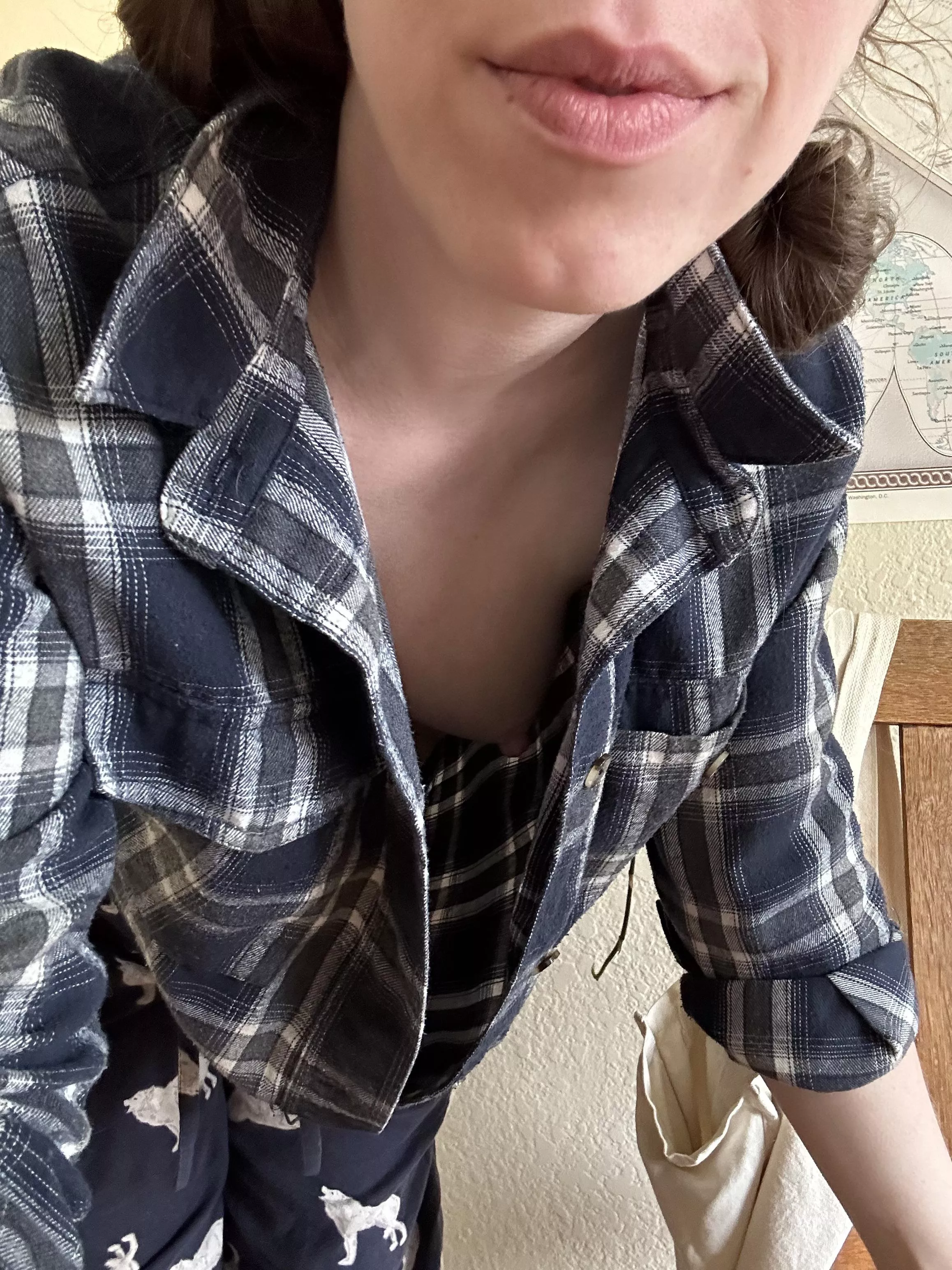 You’re not peeking down my shirt are you? 😏