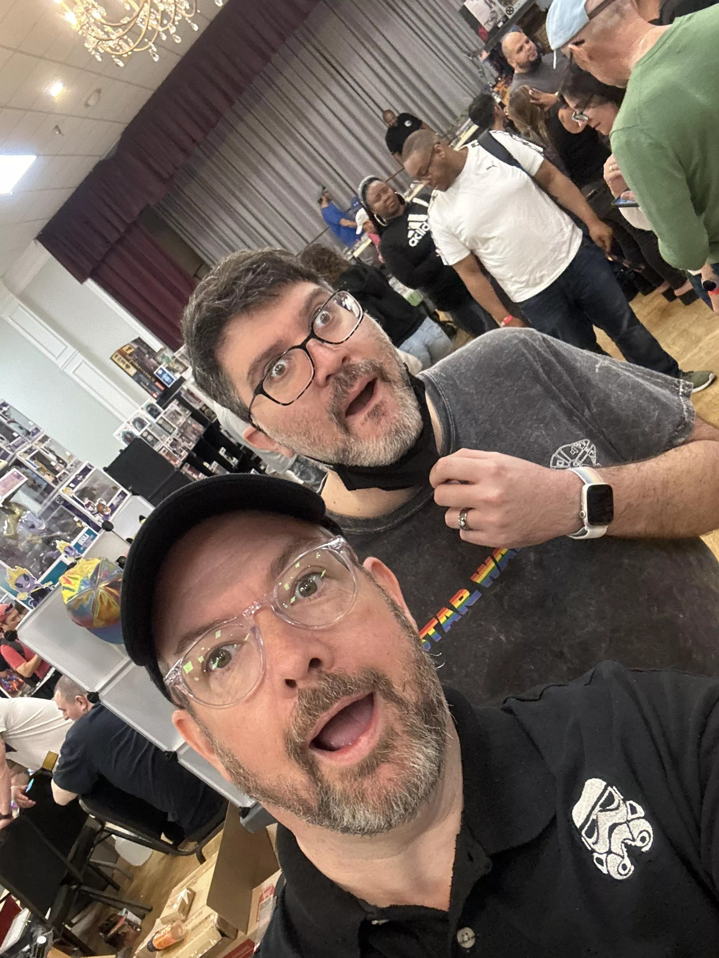 Checking out the Toy and Collectables show with the handsome husband.