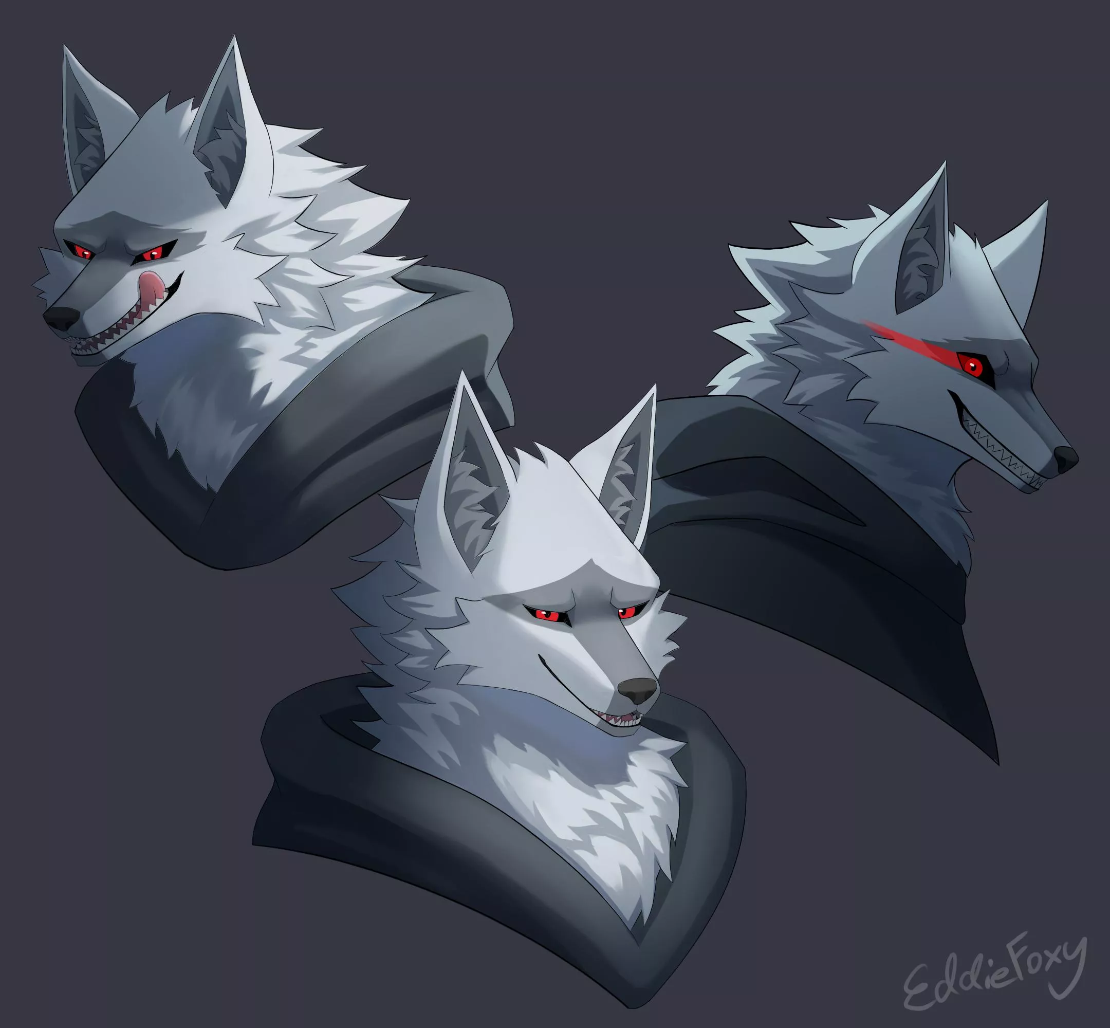 Expression Sheet of Death [Art by me @EddieFoxy_]