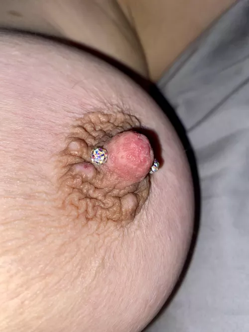 One hard nipple