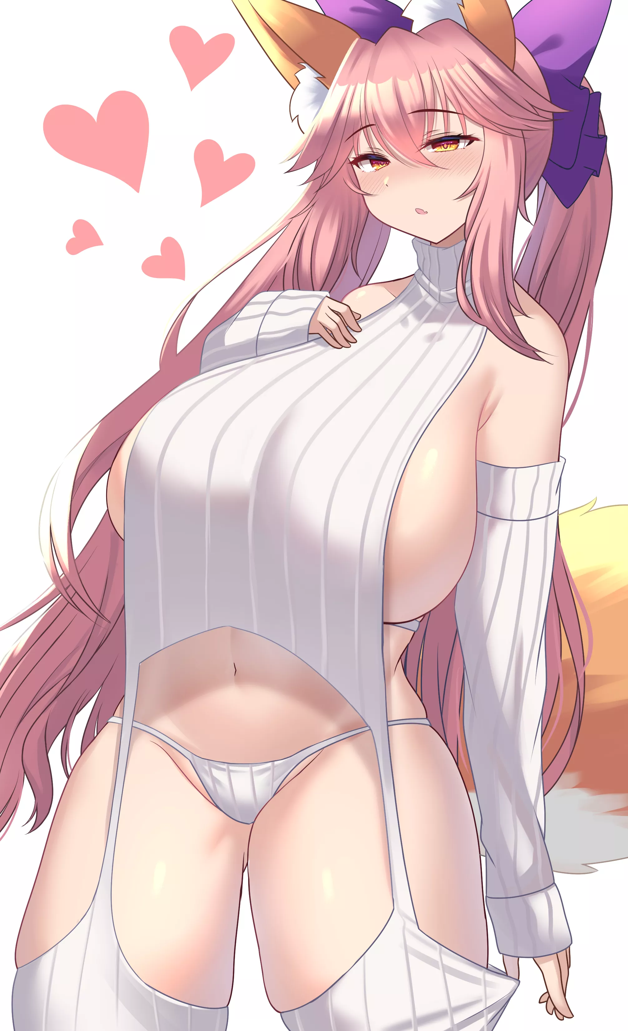 Tamamo wearing a virgin destroyer sweater