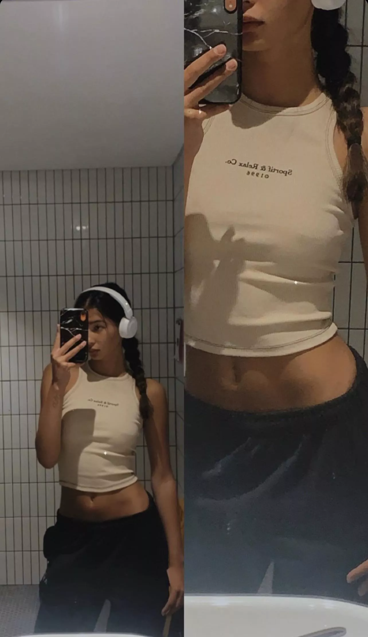 Tight top selfie