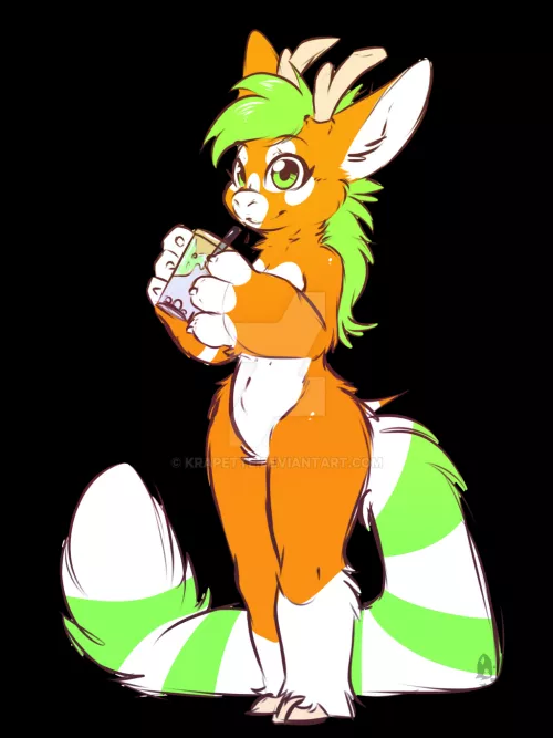 Wasabi drinking [COMMISSION] (by Krapette)