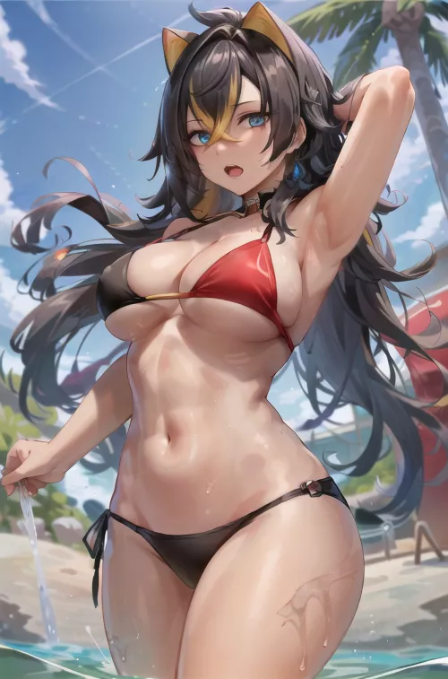 Dehya at the Beach (Genshin Impact) [SetsuAiArt]