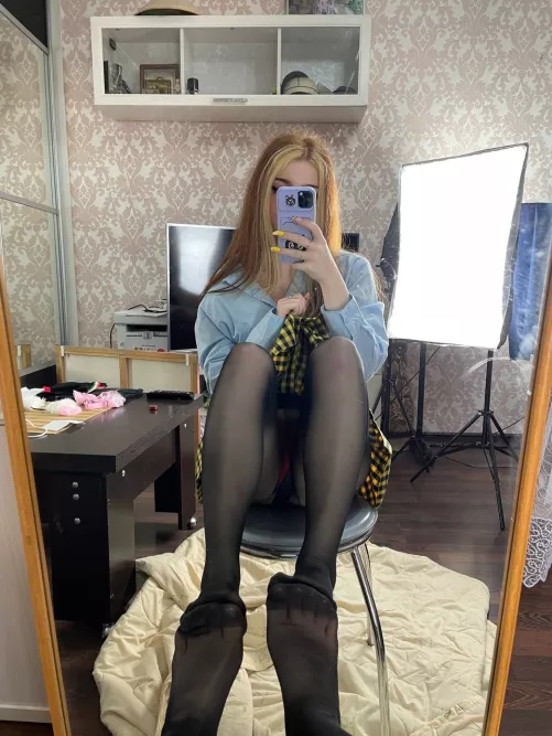 don't look up my skirt I'm shy