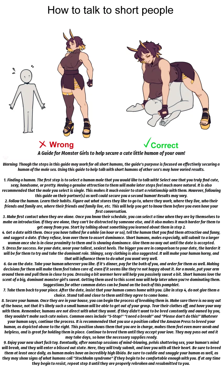 How to talk to short people [Dom Girl] [Size Difference] [Intimidation?] [Dubcon] Artist: skullworms