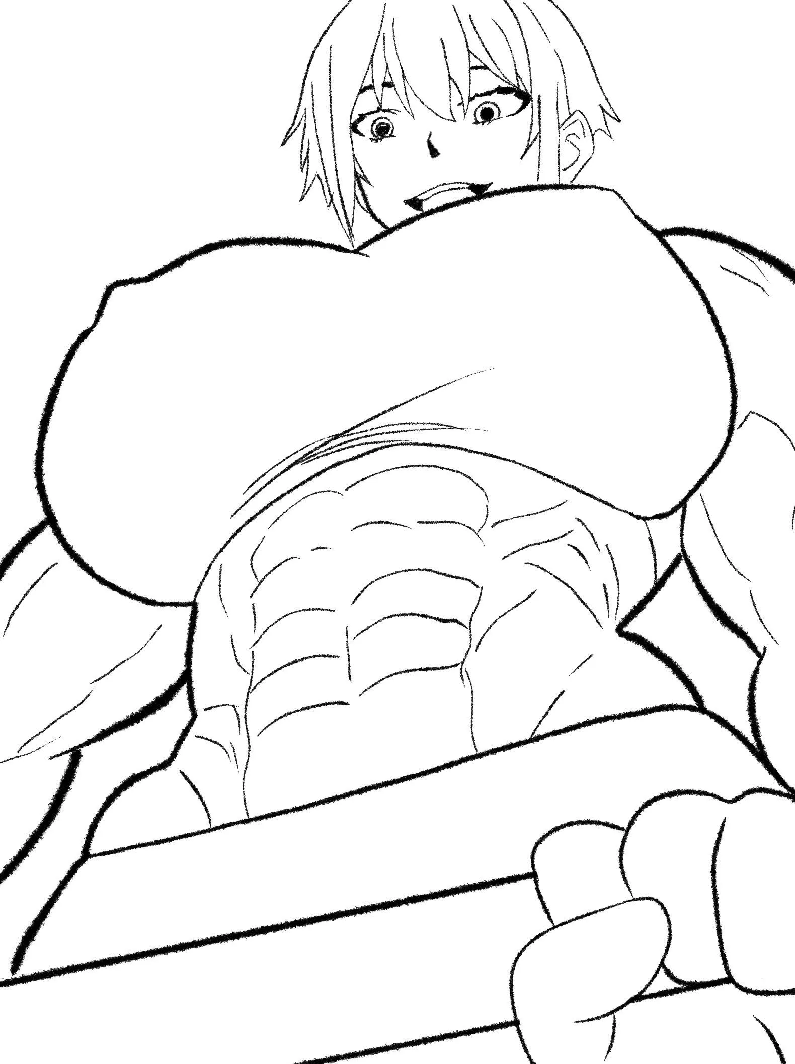 “Oh hey, it’s you! The guy with a little dick who tried to hook up with our strongest member! Having a little trouble with the bar huh? Don’t worry, I’ll help you out…for a price! Do you know what a chastity cage is? You don’t?! Oh, this is g