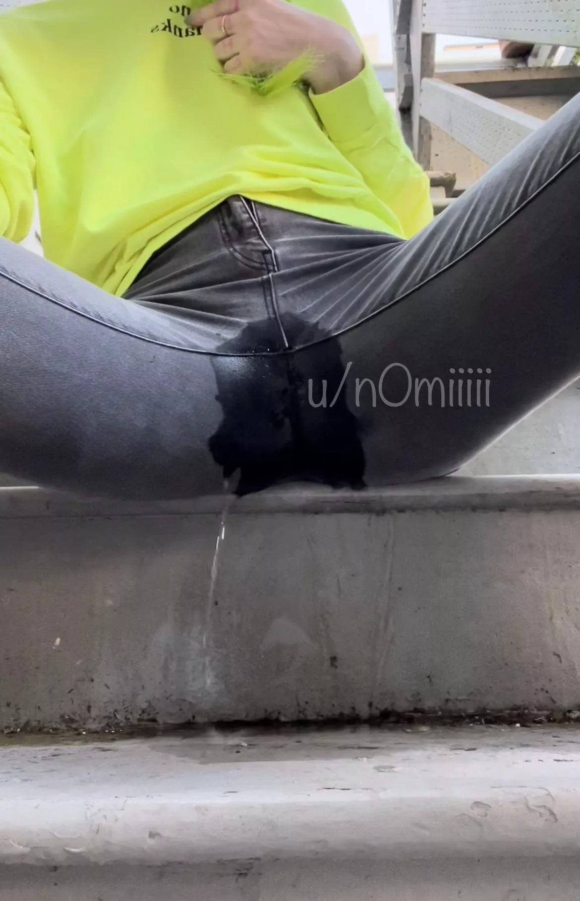 peeing my jeans in full view of my neighbors’ house! Think they saw?