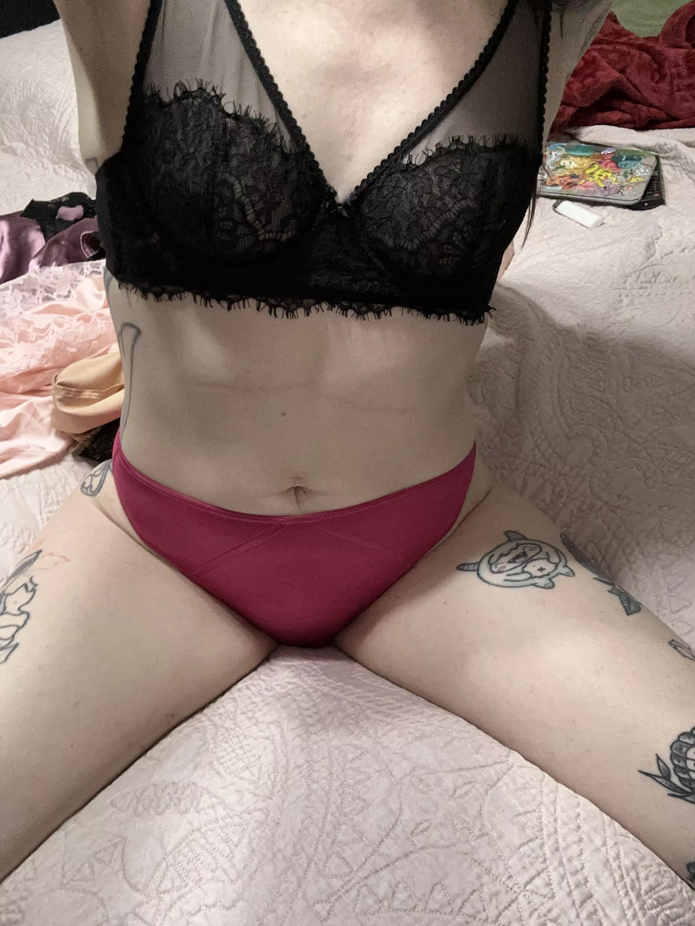 Playing with all my satin today