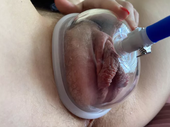 Pumped pussy in cup