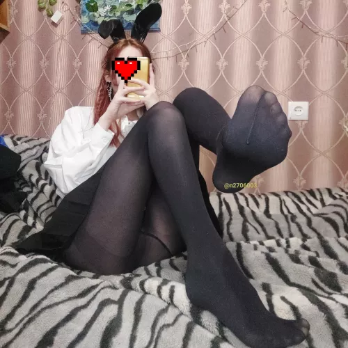 Shy bunny without panties