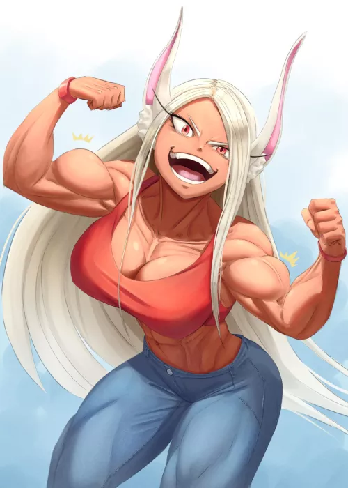 The bunny flexing muscles (By Cheesebrain) [My Hero Academia]