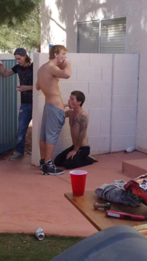 Frat Pledge Performing His Duty