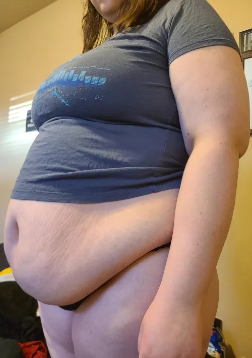 My gf has gained so much recently!! It's hard ti believe this shirt used to fit...