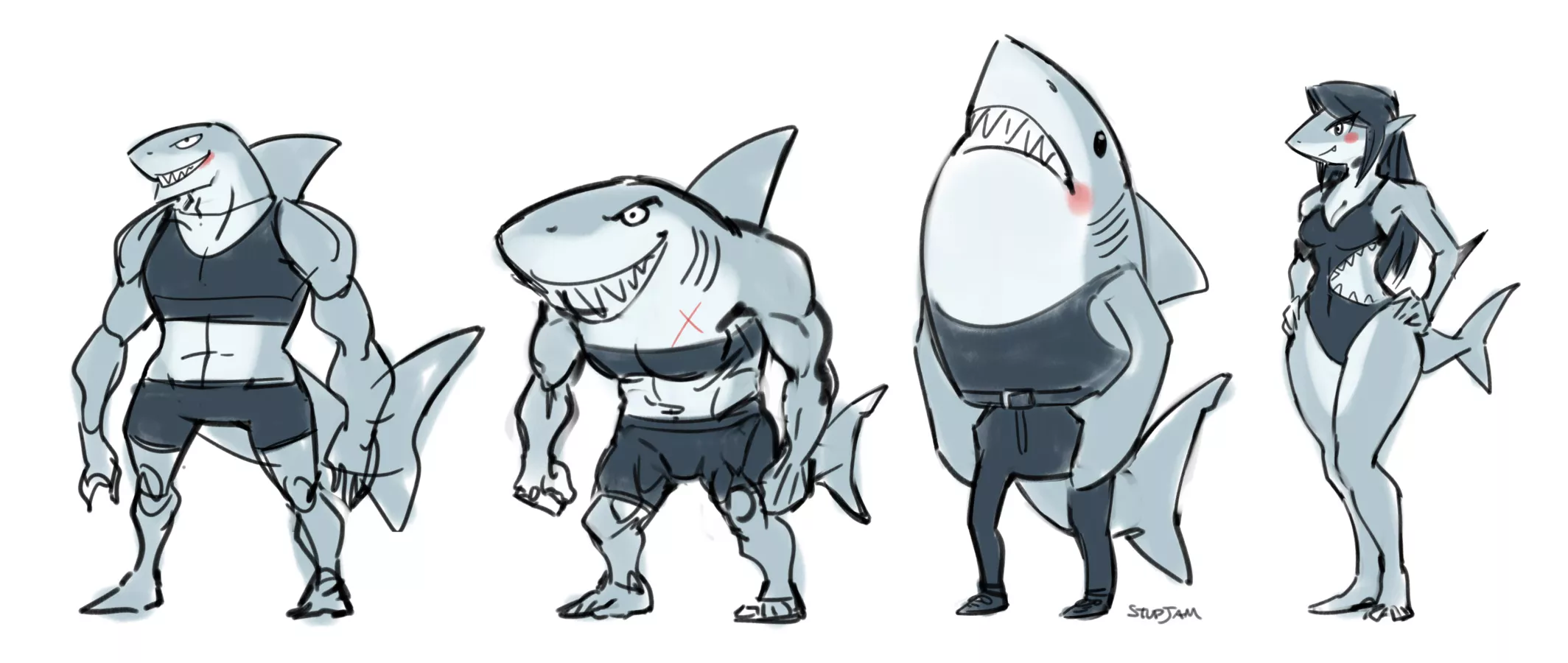 SHARK GIRLS by @stupjam