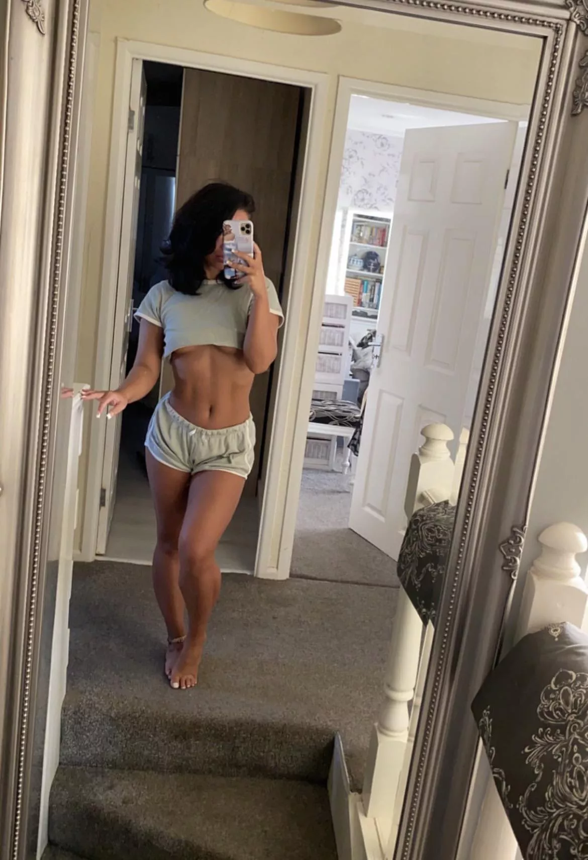 Tight body chav with white nails 😜