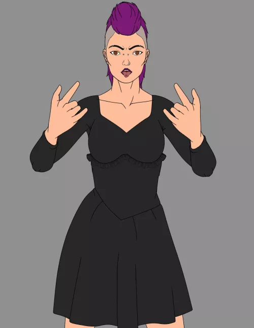 Can someone edit this Oc I got commissioned into a parasite hypnotized eyes?