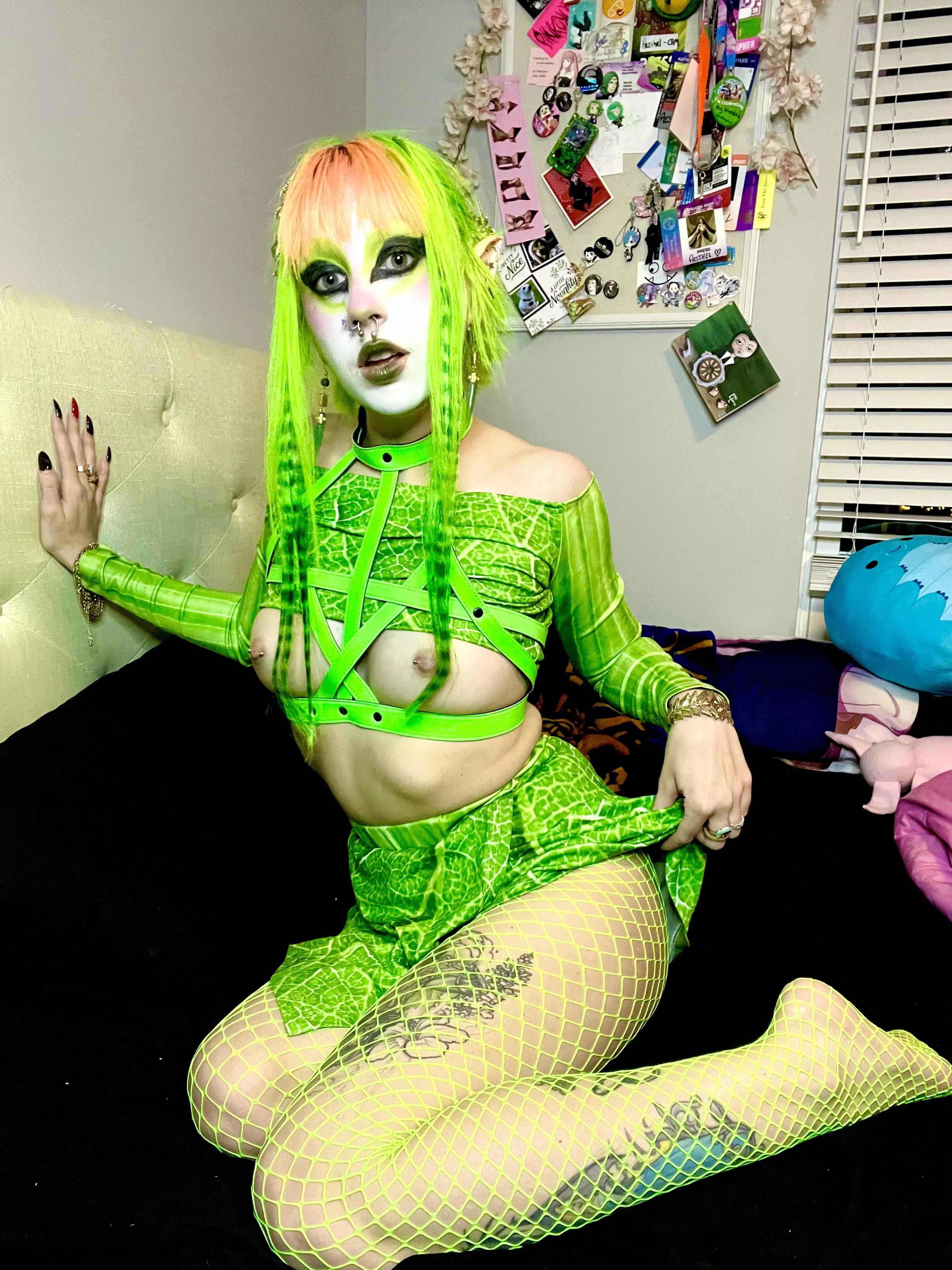 How do we feel about neon green fishnets?