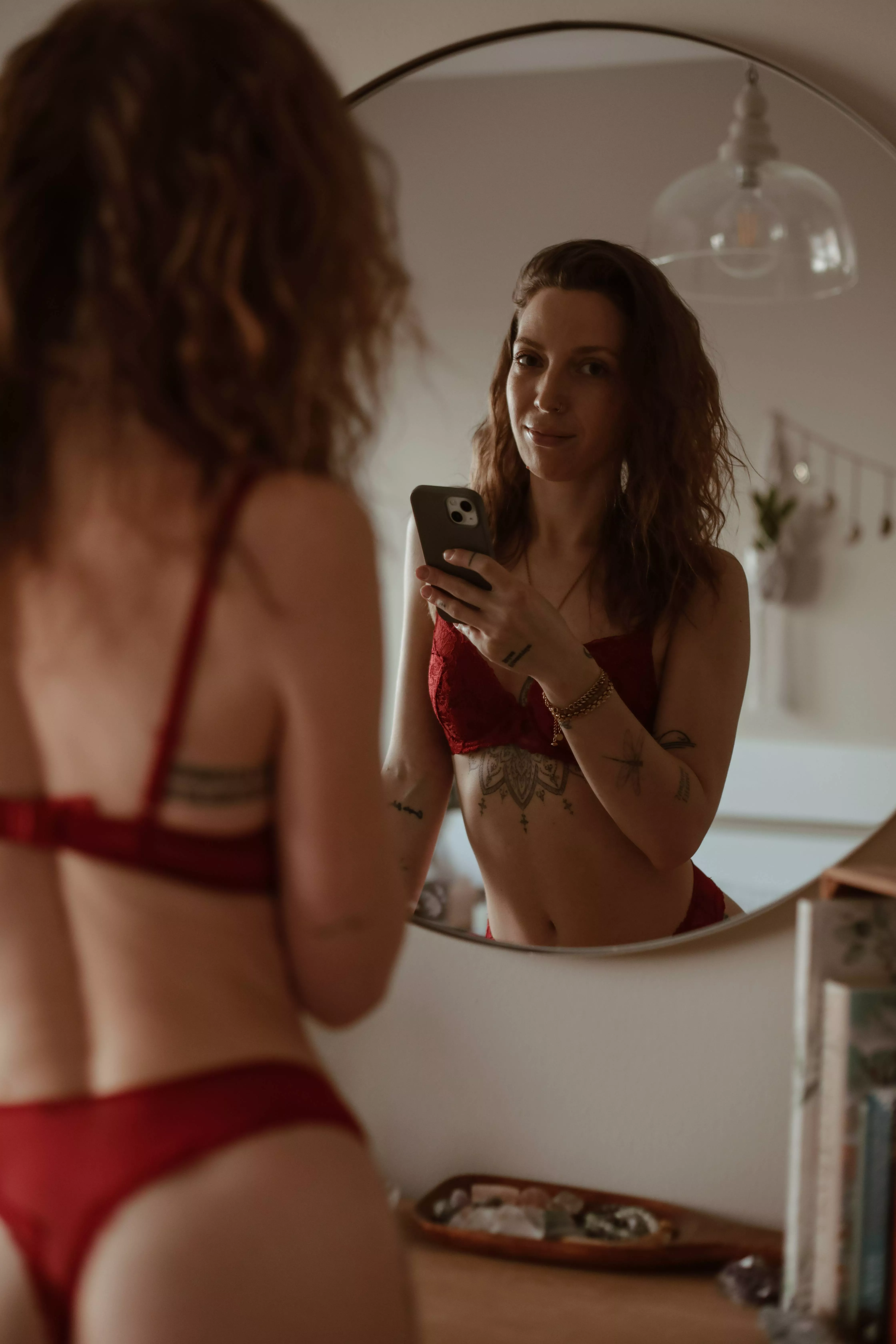 I love wearing red when I'm going for that classic look