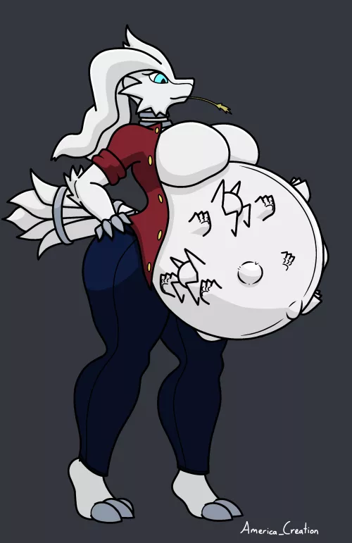 {Image} Preg Jackie (artist is America_Creation, image is safe vore)