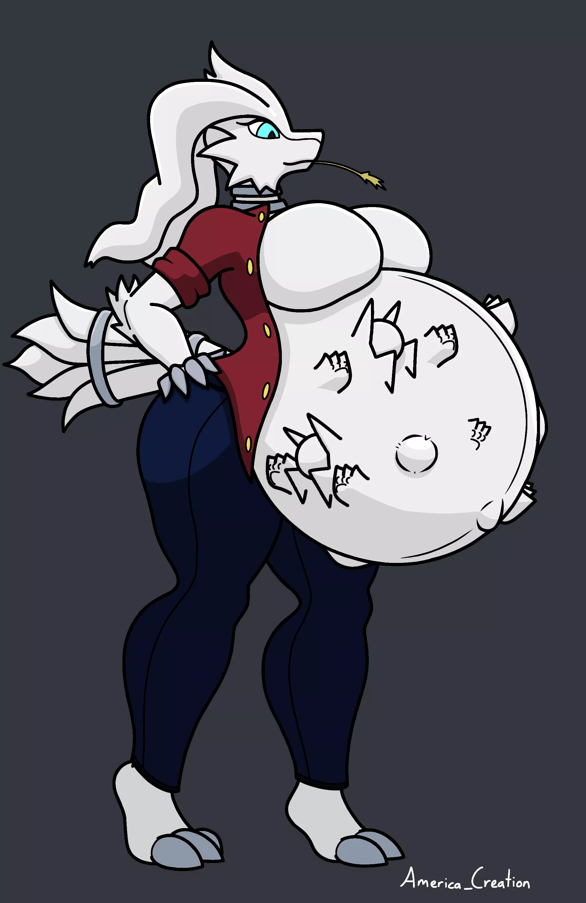 {Image} Preg Jackie (artist is America_Creation, image is safe vore)