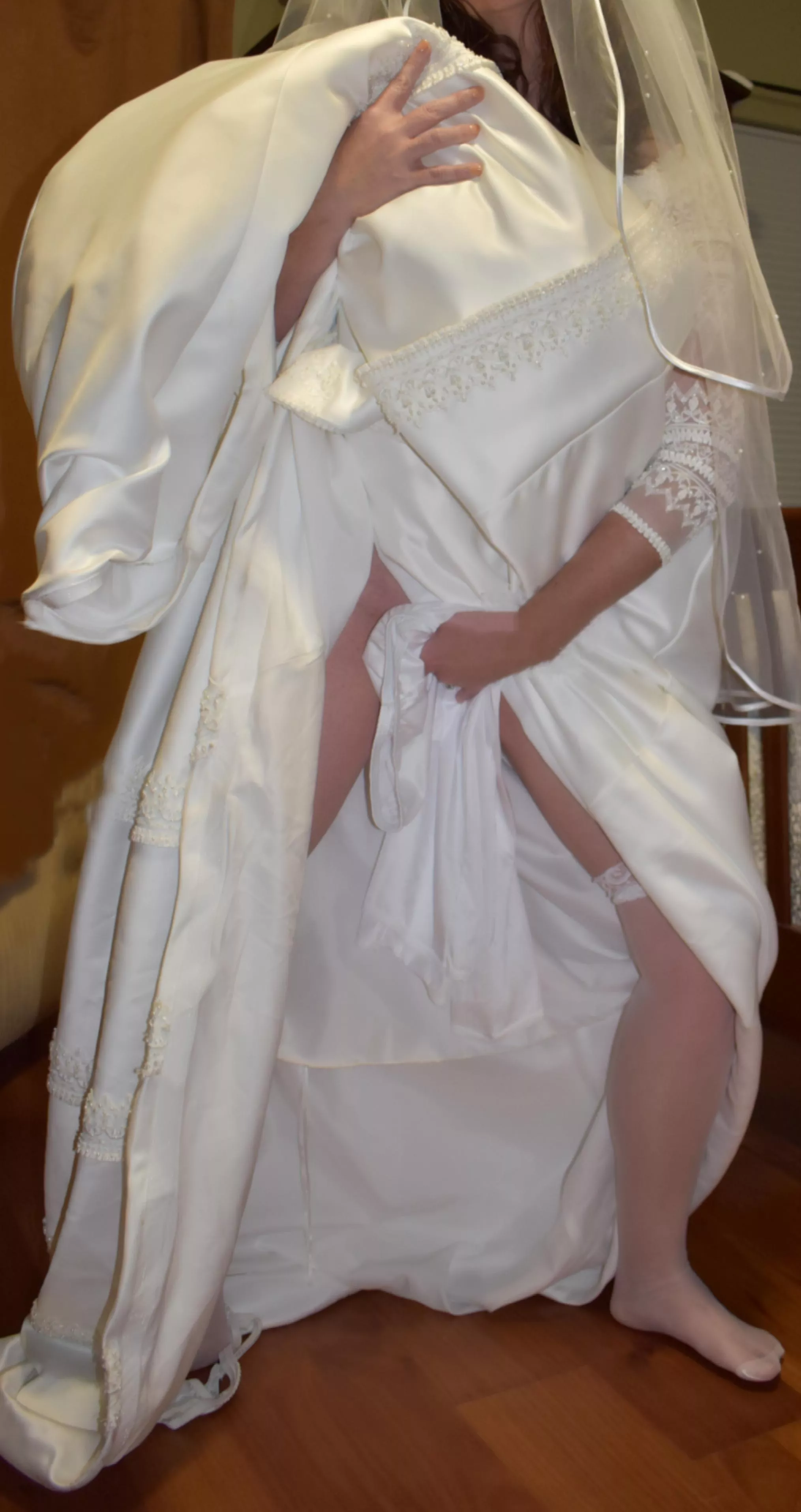 Love how all of the wedding dress silkiness feels!