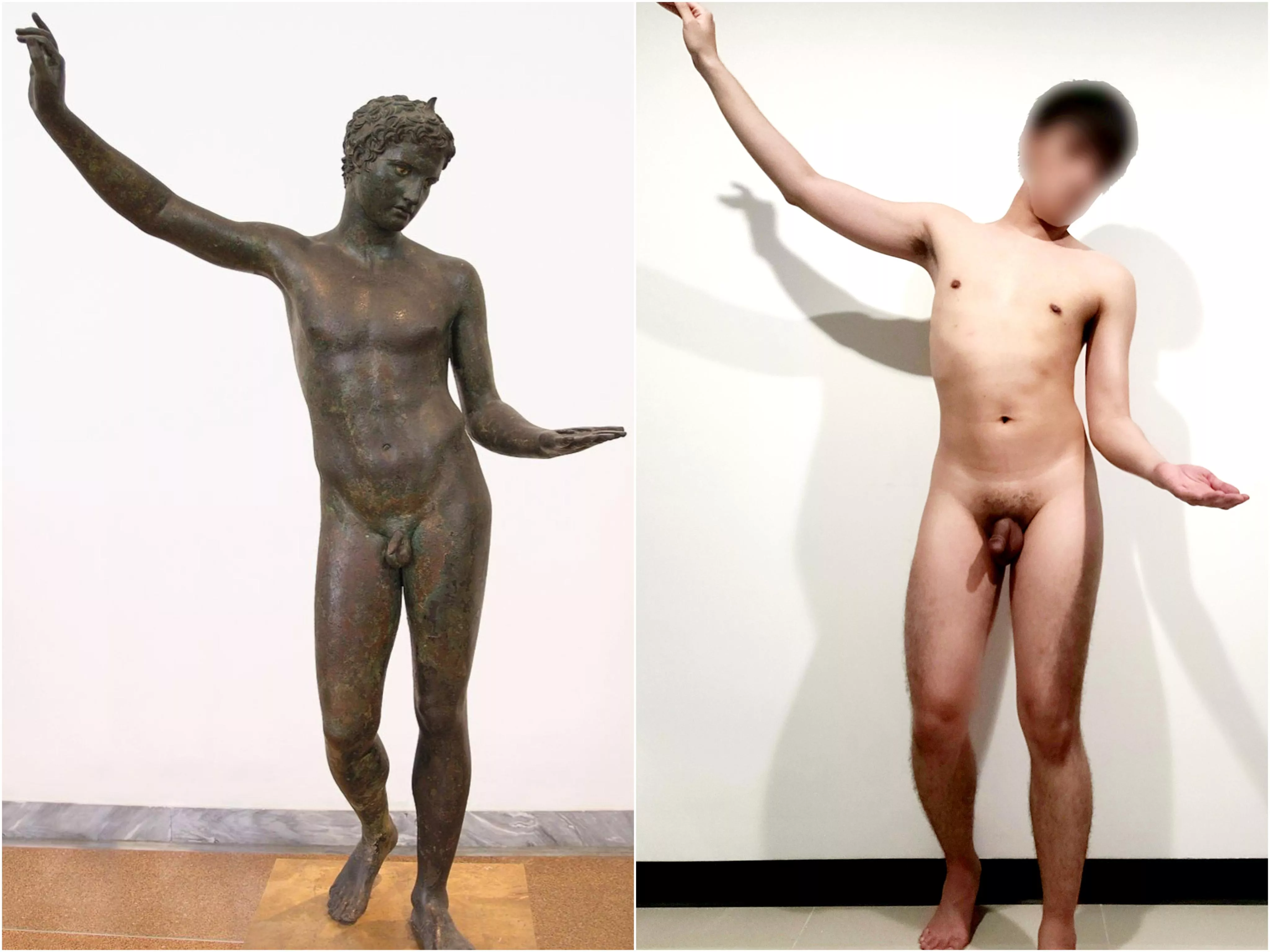 My attempt as The Marathon Boy sculpture (340-330 BC)