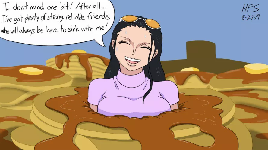 Nico Robin stuck in pancakes (by hefess)