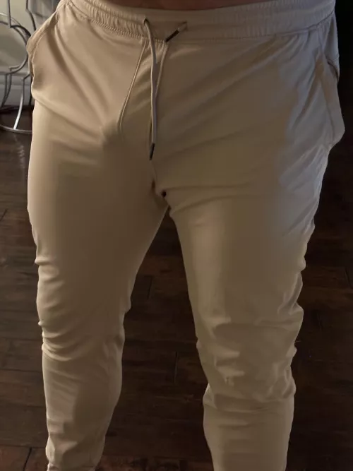 Rocking a softie, but these joggers are certainly enhancing it