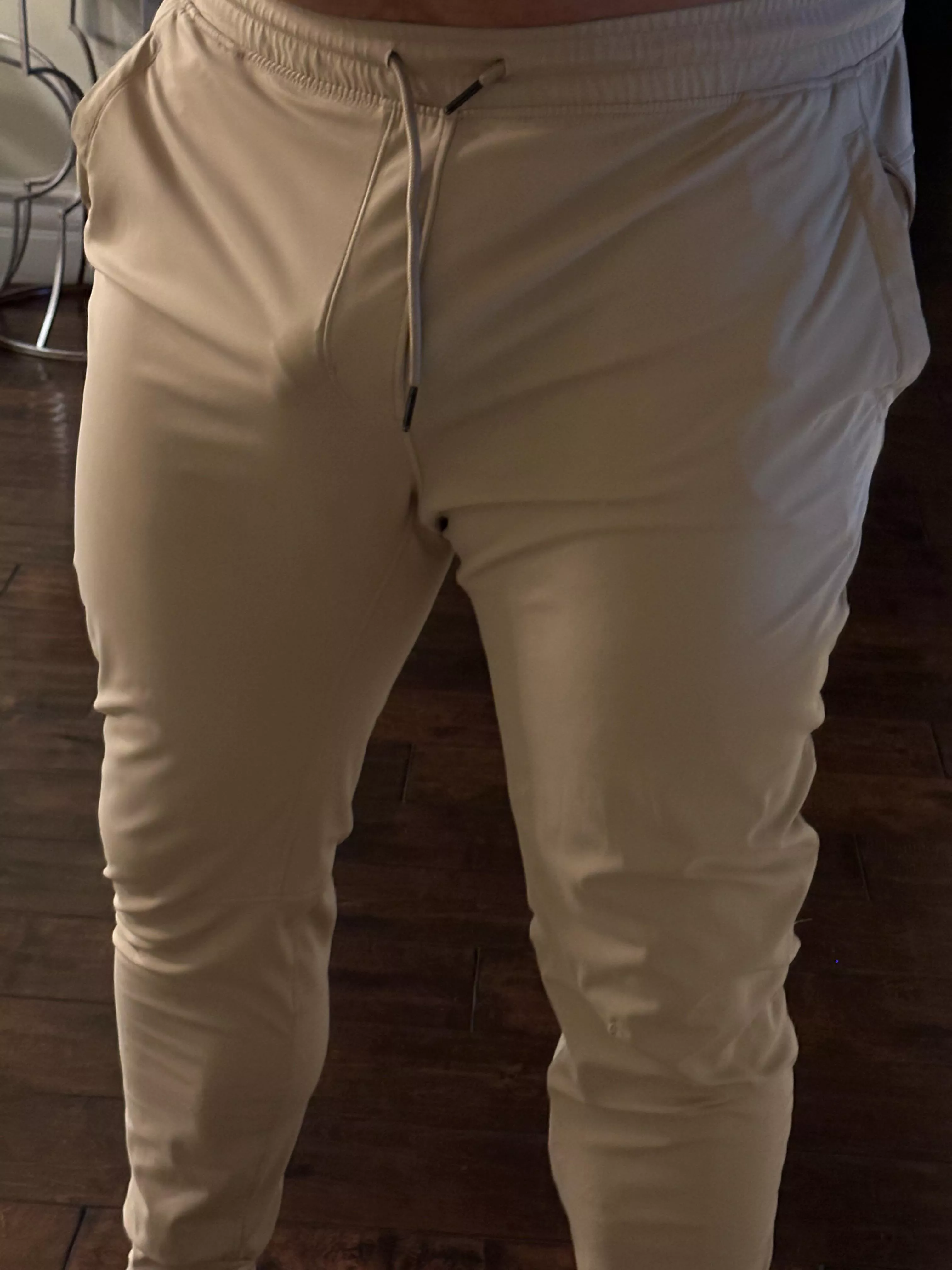 Rocking a softie, but these joggers are certainly enhancing it