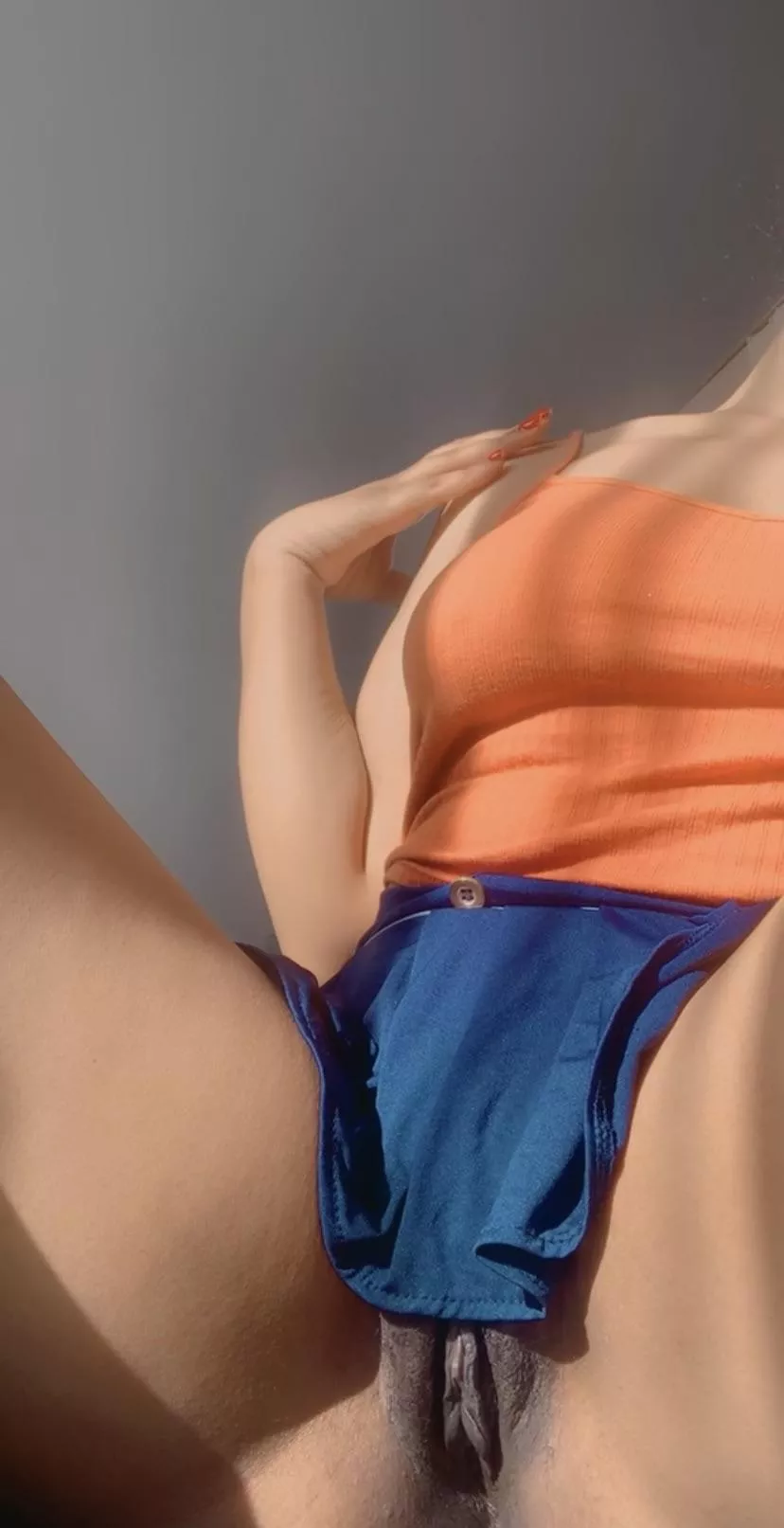 The skirt bearly covers anything