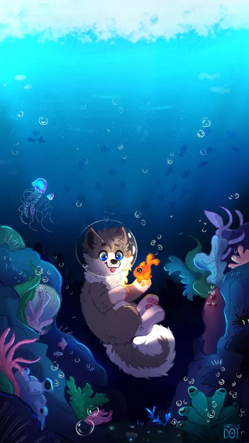 Under the sea 🎵 (YCH!) / @artisticdot on twitter
