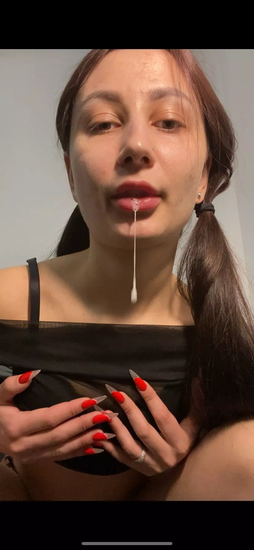 whoever catches my spit first, gets to kiss me [oc]