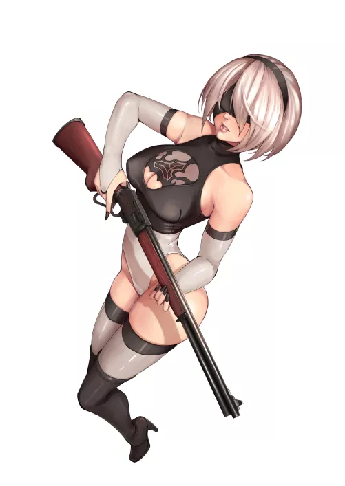 2B owns a rifle (kuso otoko)