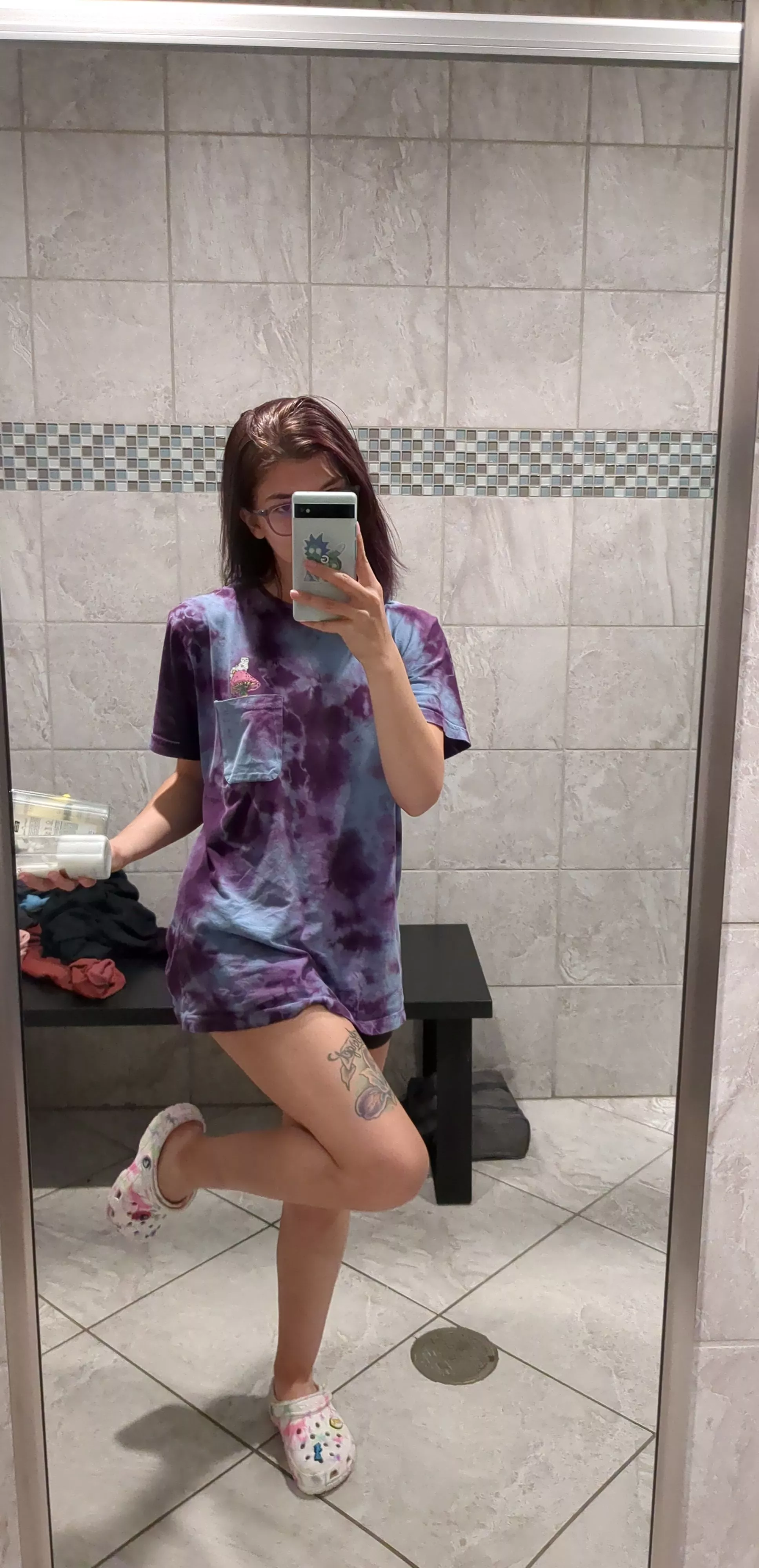 Getting ready for my shower. [F]