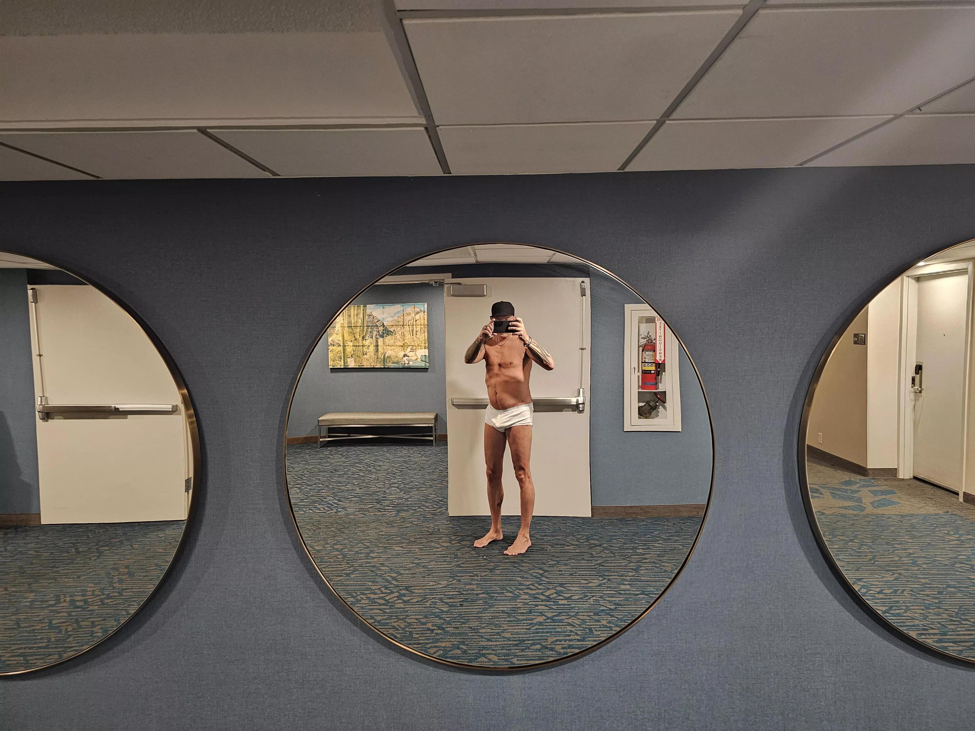 just getting ice at the hotel in my undies