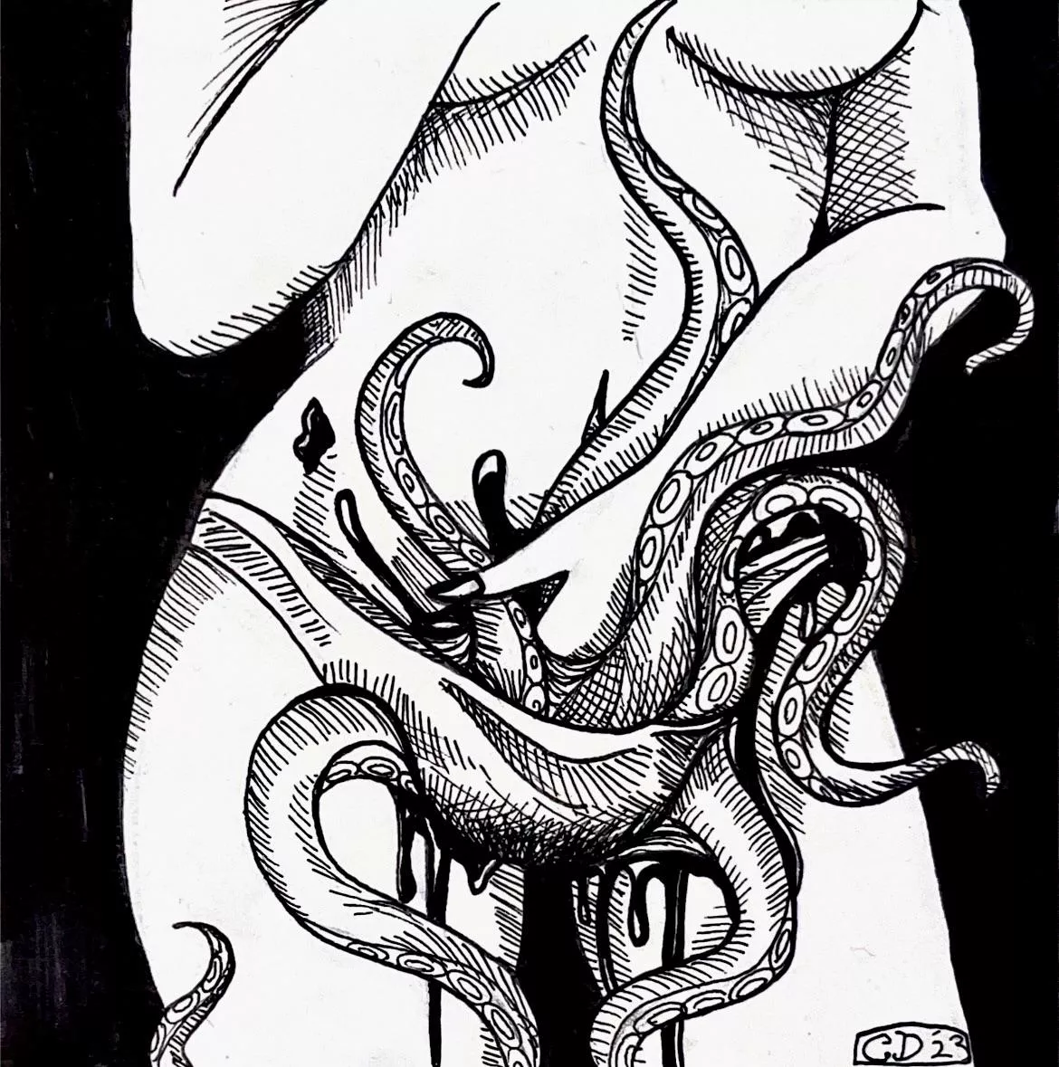 Made a little consentacle pen and ink drawing today!