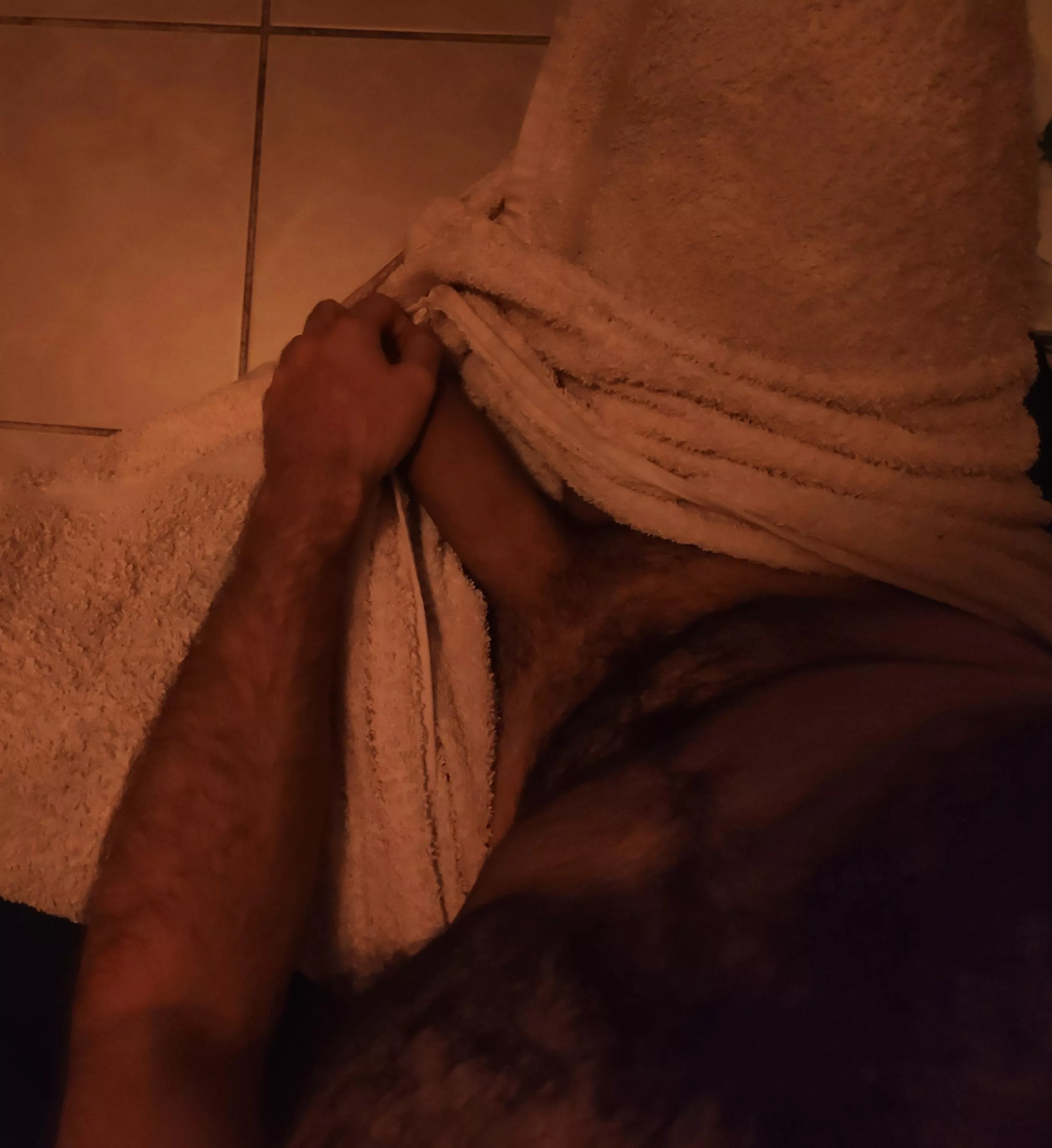 Morning shower, morning wood