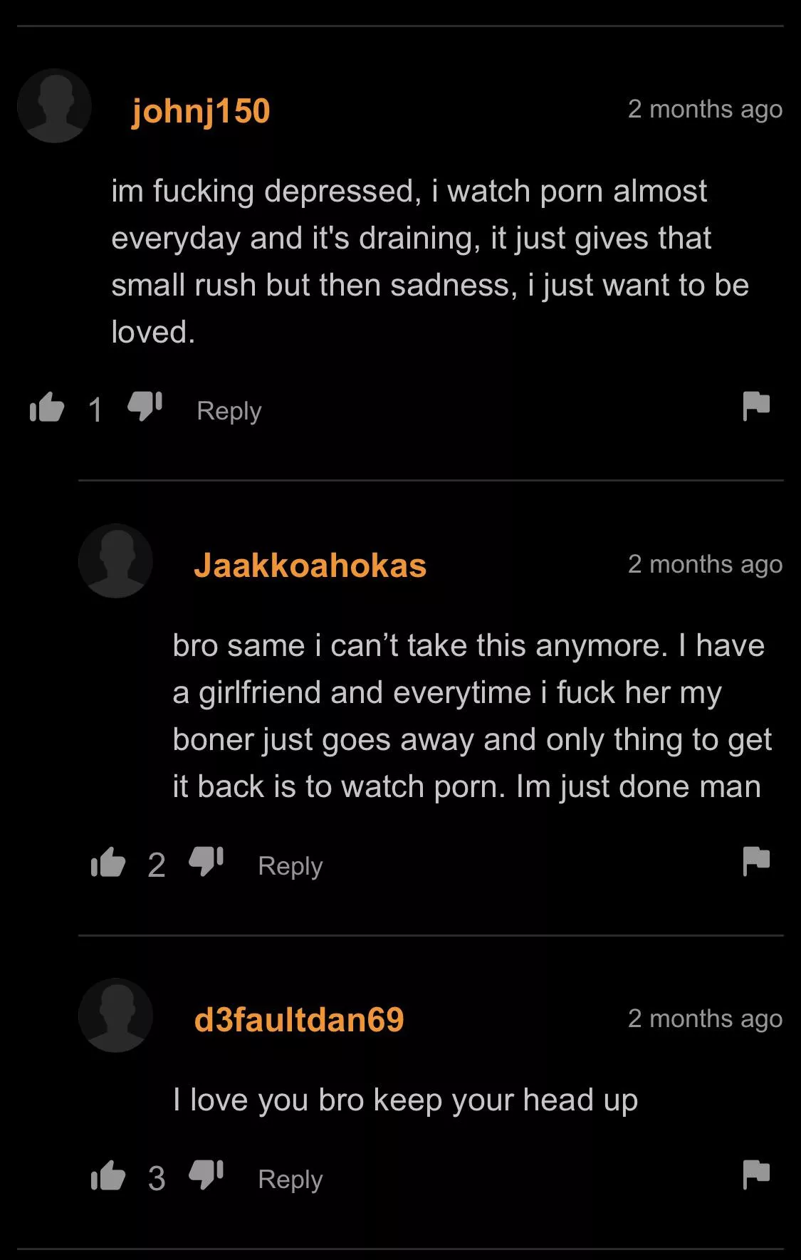 Post nut clarity hit this dude hard.