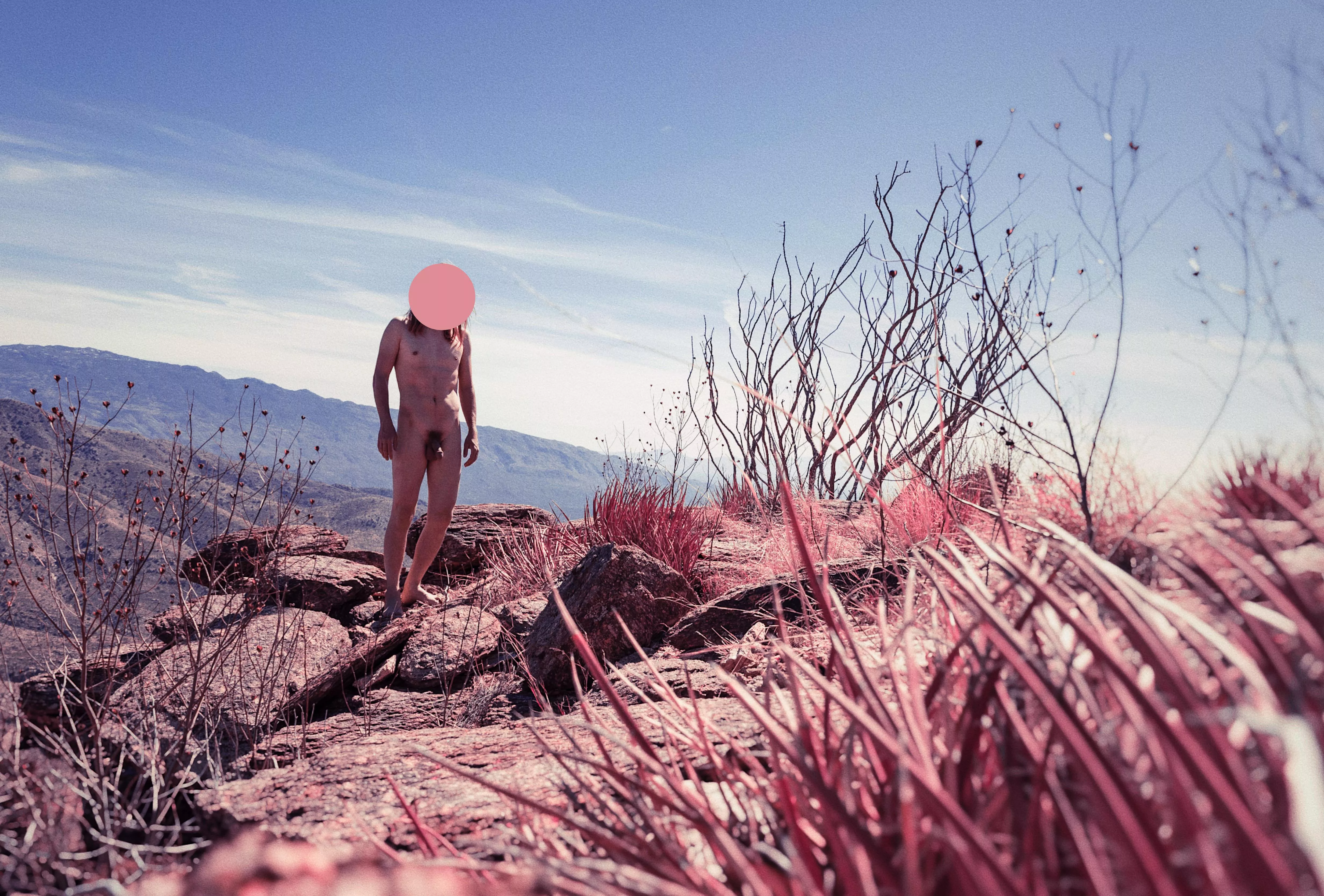 Self portrait on a mountain.