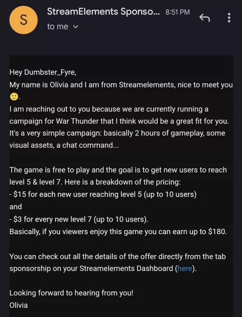 Stream Elements sponsorship legit?