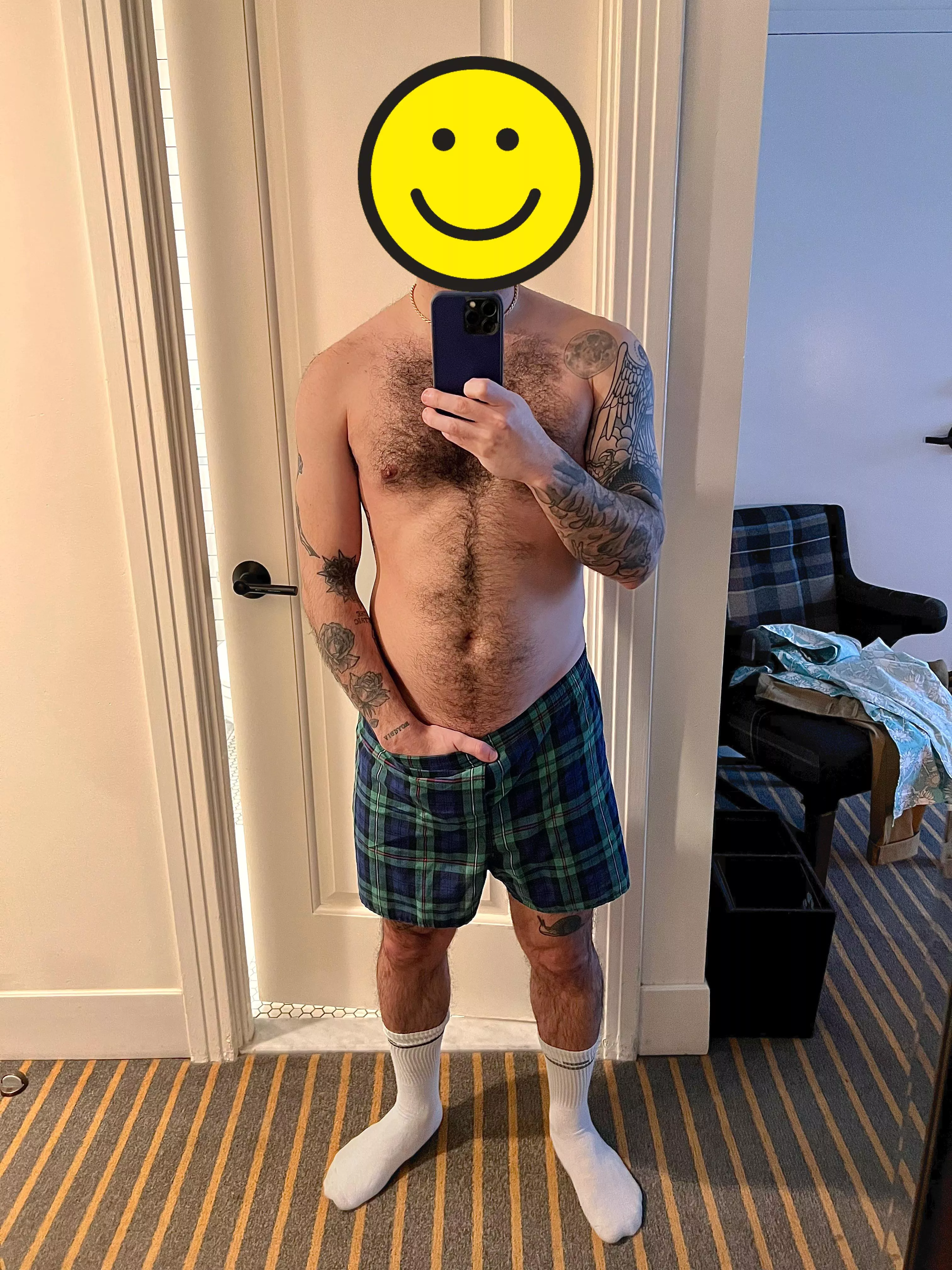 Stripping down after a long work day 😮‍💨