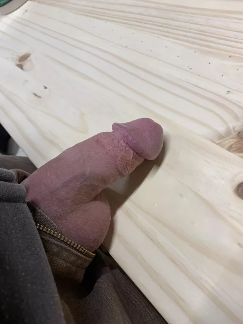 Taking a break while working in the garage.