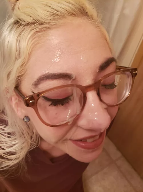 Big load on my pale face