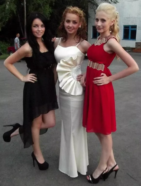 black, white or red dress